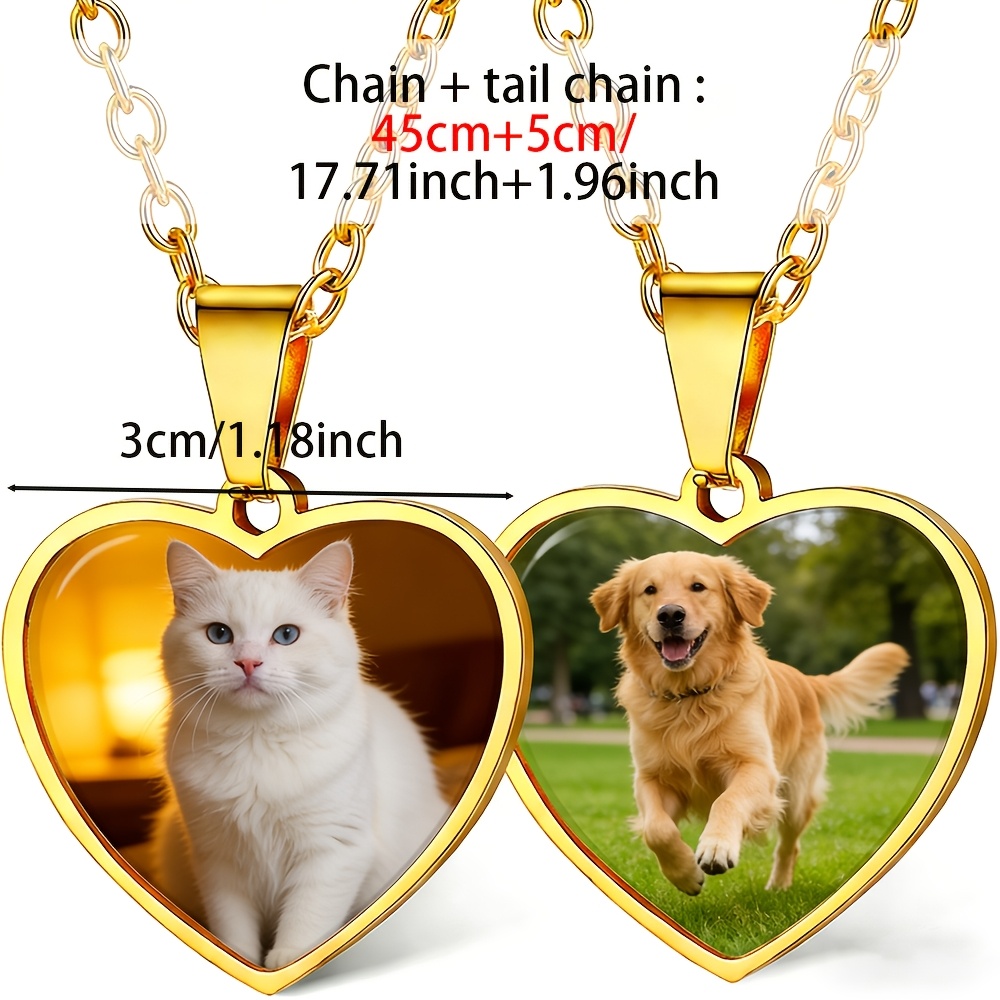 Personalized Heart-Shaped Photo Pendant Necklace — Custom Gift